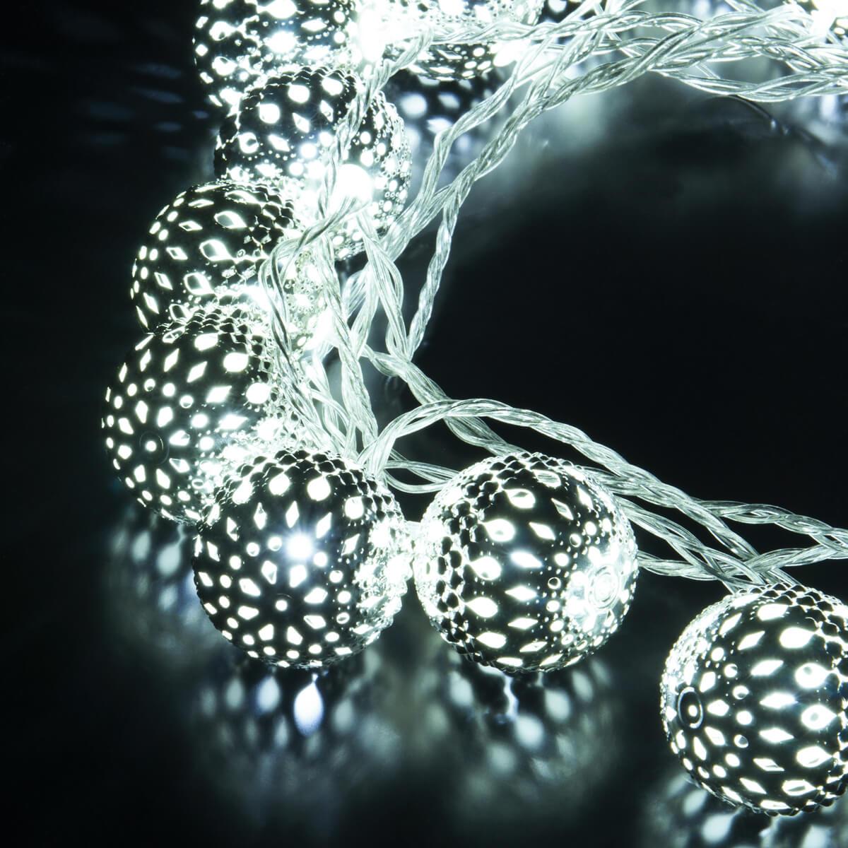 фото светодиодная гирлянда eurosvet нить 230v 400-003 хром/белый с эффектом мерцания | 220svet.ru