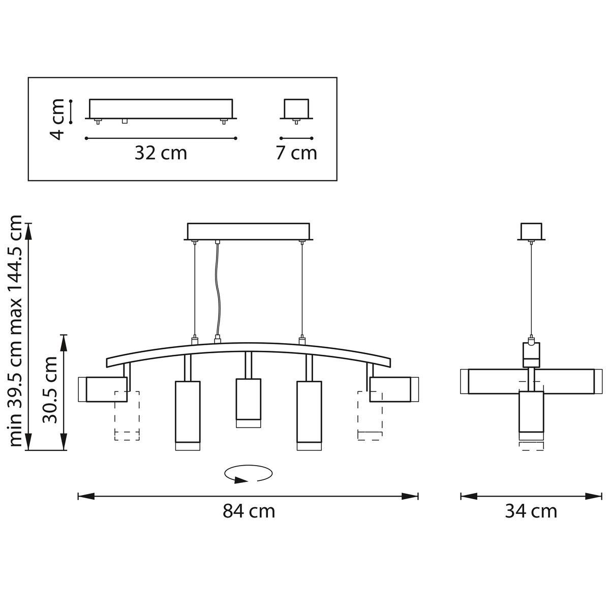 фото подвесная люстра lightstar rullo (571735+214436-3+214487-2+202430-5) lr7353638720 | 220svet.ru