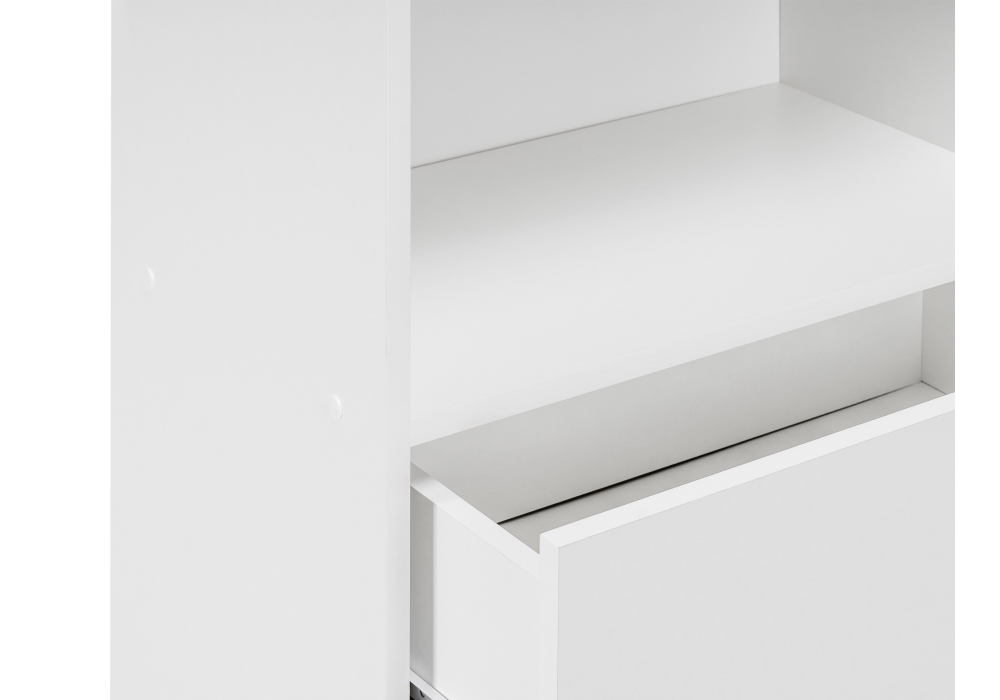 фото стеллаж woodville мадера белый эггер 520931 | 220svet.ru