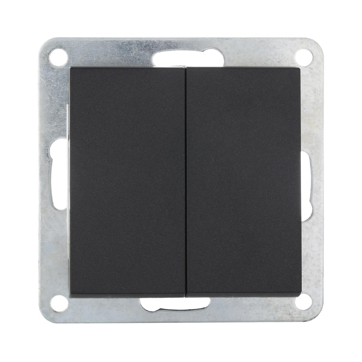 фото переключатель lk studio 2-кл., с двух мест (схема 6+6) 16 a, 250 b (черный бархат) lk80 841308-1 | 220svet.ru