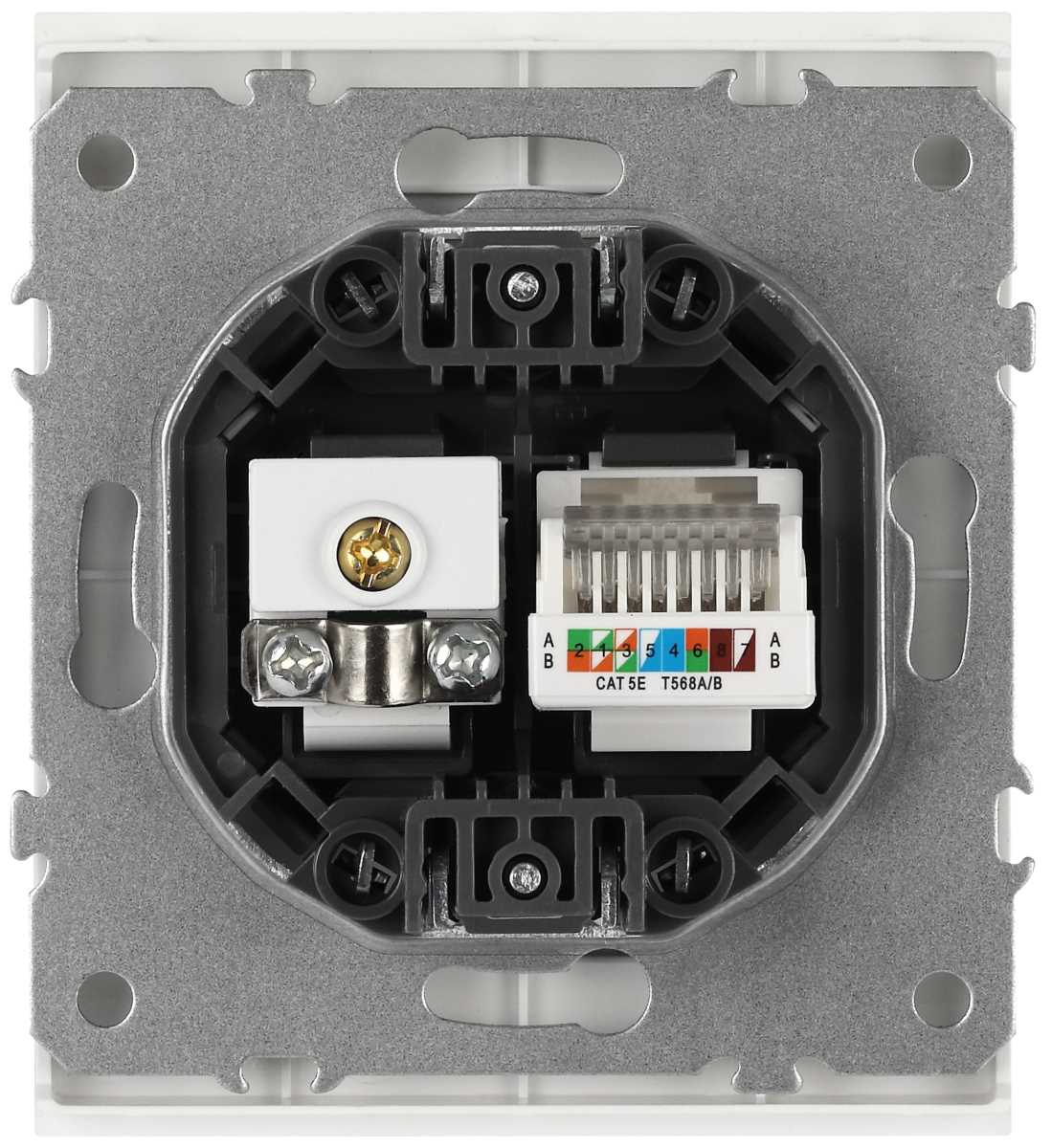 фото розетка эра arktik 16-3110-01 комбинированная rj45+tv белый б0070494 | 220svet.ru
