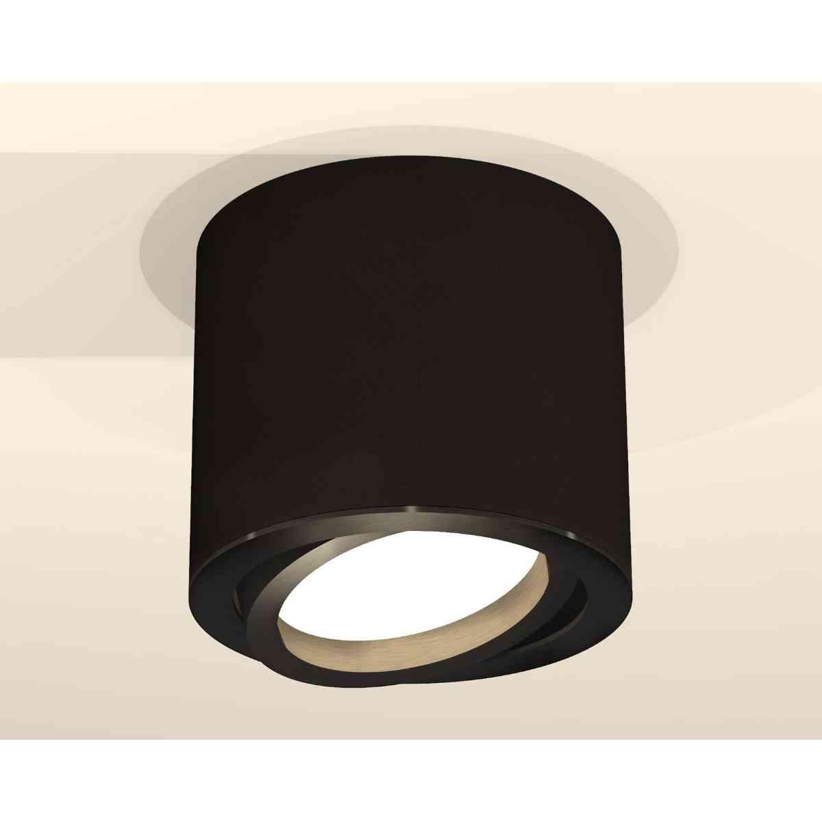 фото комплект накладного светильника ambrella light techno spot xs7402001 sbk/pbk черный песок/черный полированный (c7402, n7002) | 220svet.ru