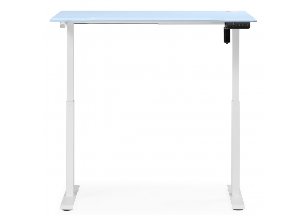 фото компьютерный стол регулируемый woodville маркос 120х75 голубой / белый 614595 | 220svet.ru