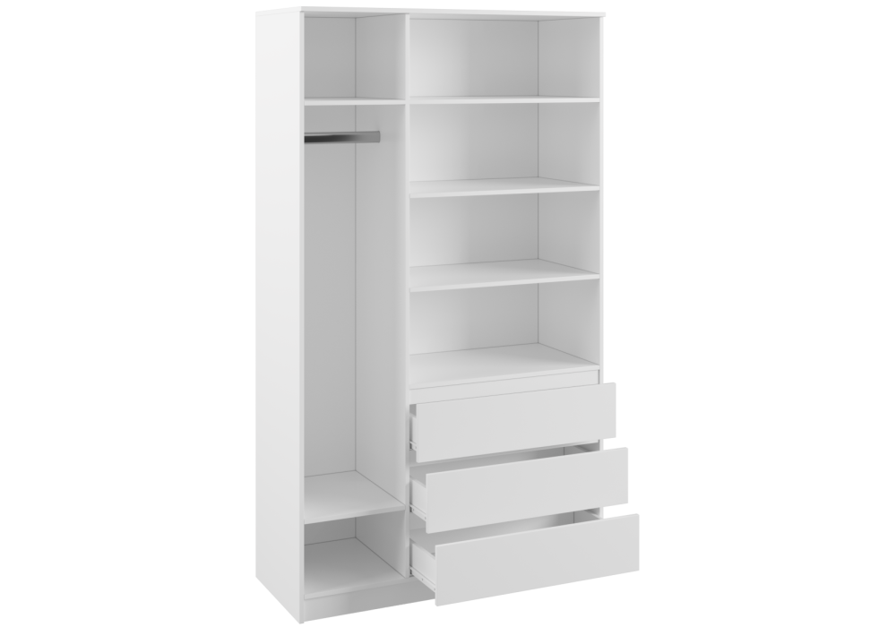 фото шкаф woodville мадера шм 1200 лдсп белый эггер 520907 | 220svet.ru