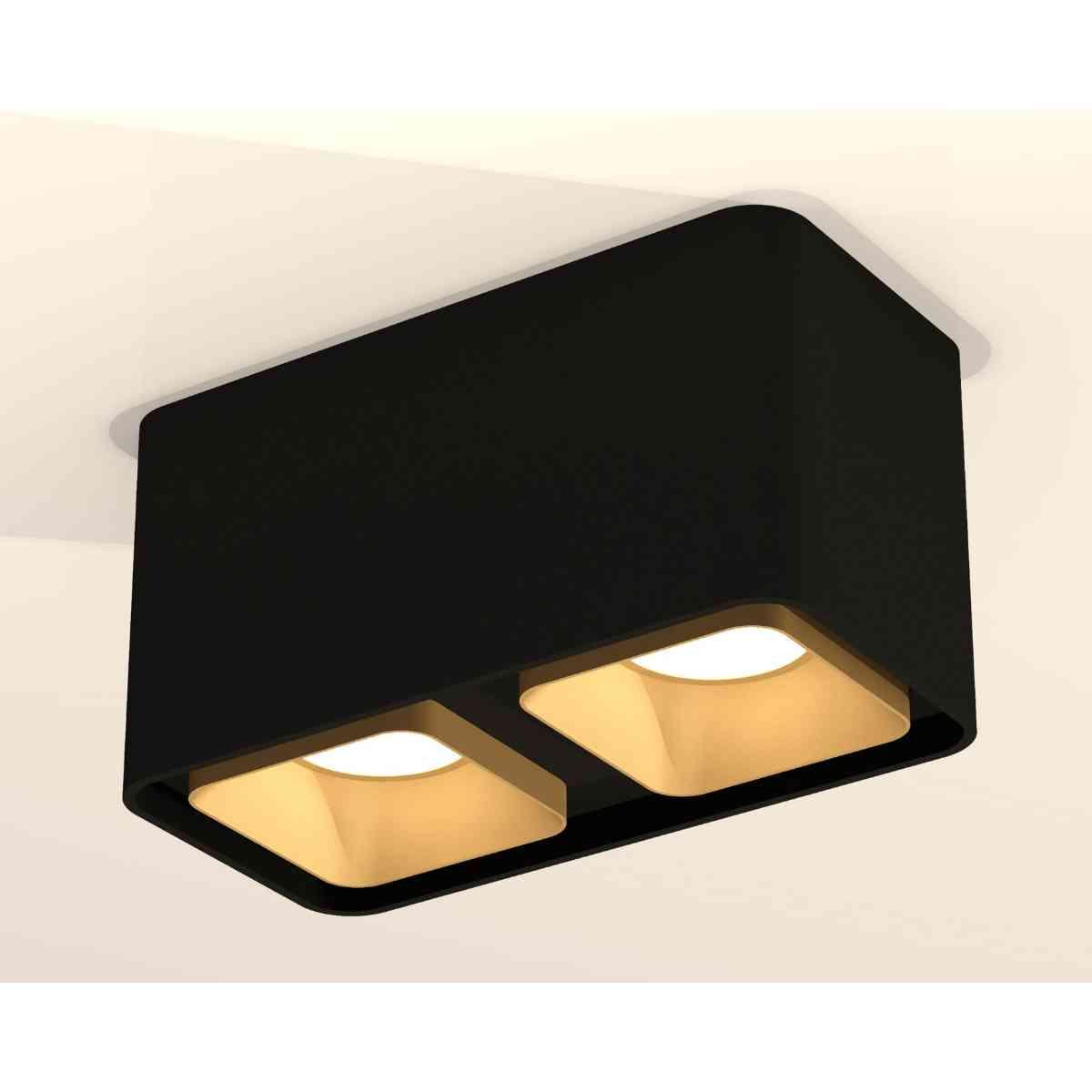 фото комплект накладного светильника ambrella light techno spot xs7851004 sbk/sgd черный песок/золото песок (c7851, n7704) | 220svet.ru