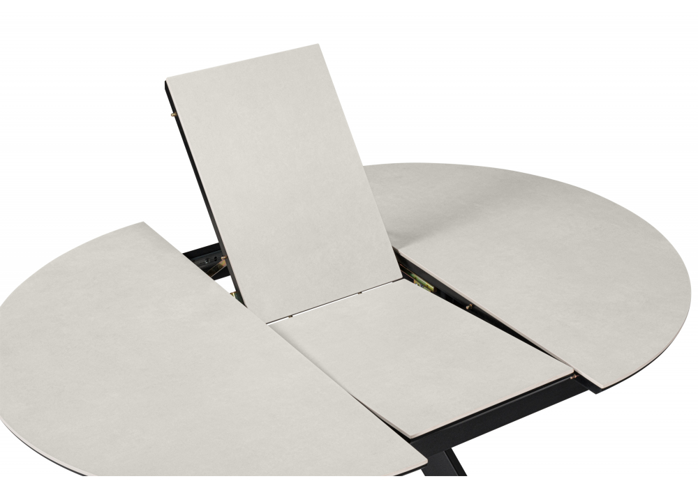 фото керамический стол раздвижной woodville трейси 90 carmen light gray / черный 664951 | 220svet.ru