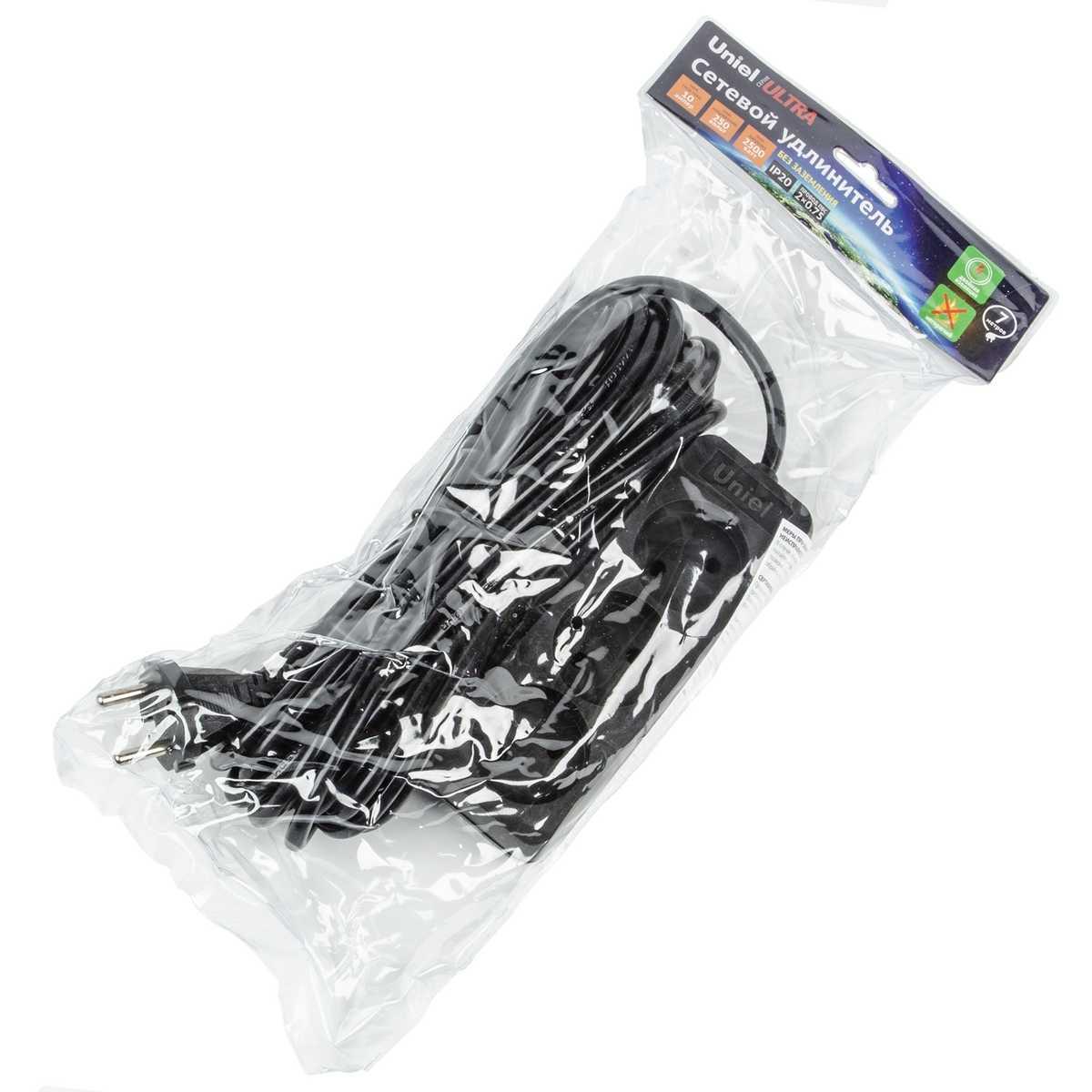 фото удлинитель uniel 3гн х 10м б/з s-cu3-7 black ul-00009987 | 220svet.ru