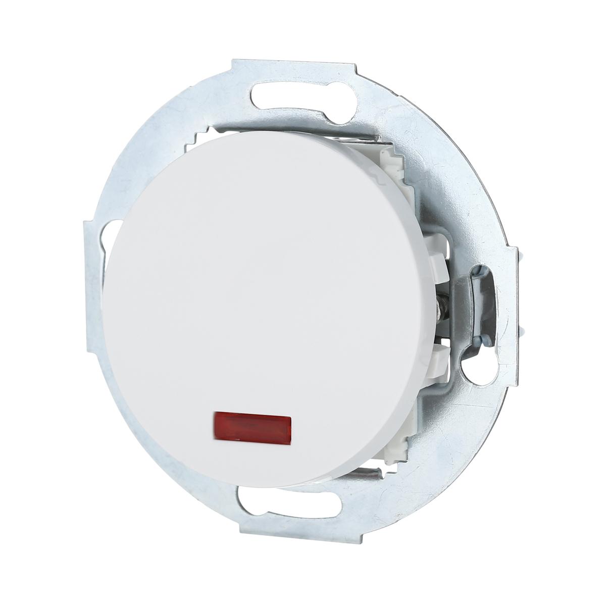 фото выключатель lk studio одноклавишный (схема 1l) с индикатором 16 а, 250 в (белый) vintage 880204-1 | 220svet.ru