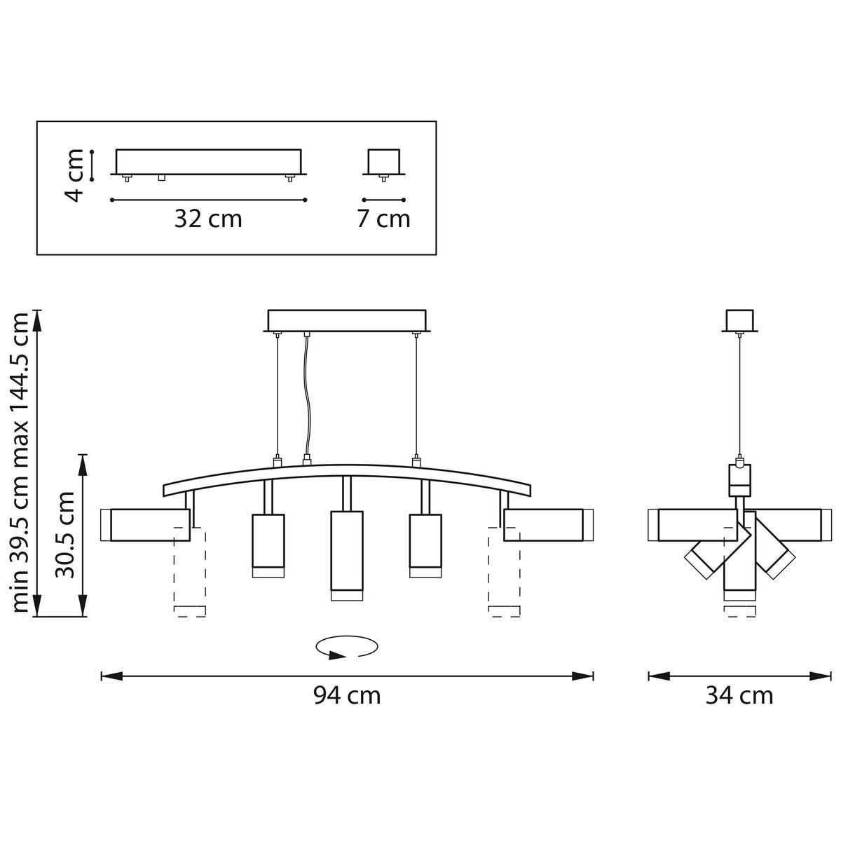 фото подвесная люстра lightstar rullo (571735+214436-2+214486-3+202430-5) lr7353628630 | 220svet.ru