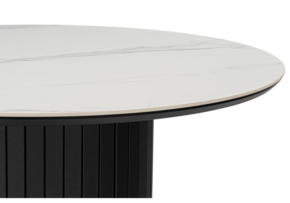 фото керамический стол woodville гравент 90 белый мрамор snow white / черный 625917 | 220svet.ru