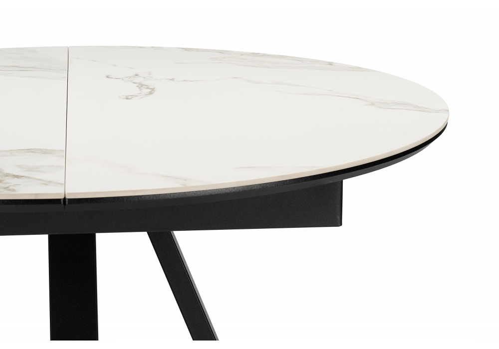 фото керамический стол раскладной woodville нельсон белый / черный 588016 | 220svet.ru