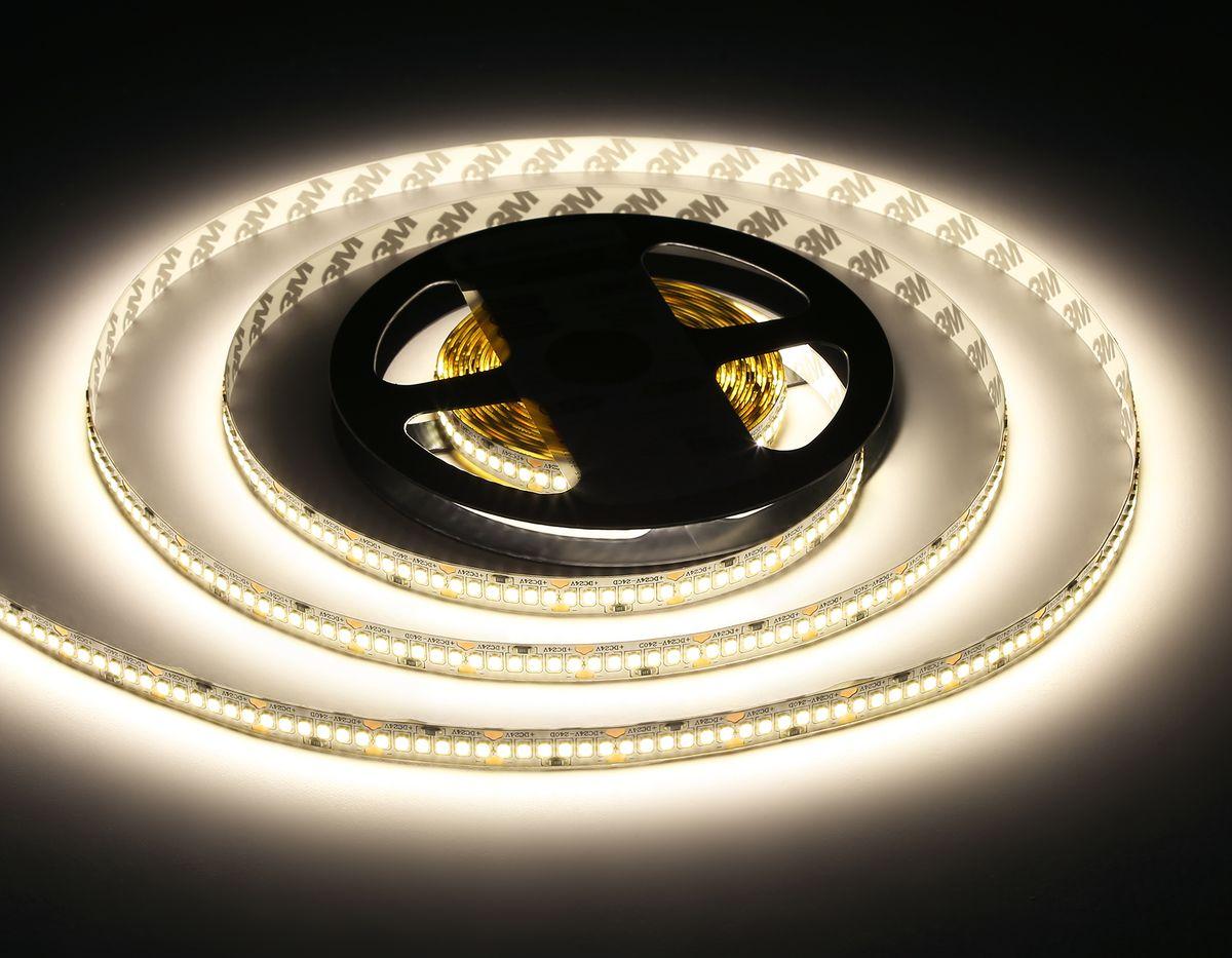 фото светодиодная лента дневной белый ambrella light 20w/m 240led/m 2835smd 4500к 5m gs3402 | 220svet.ru