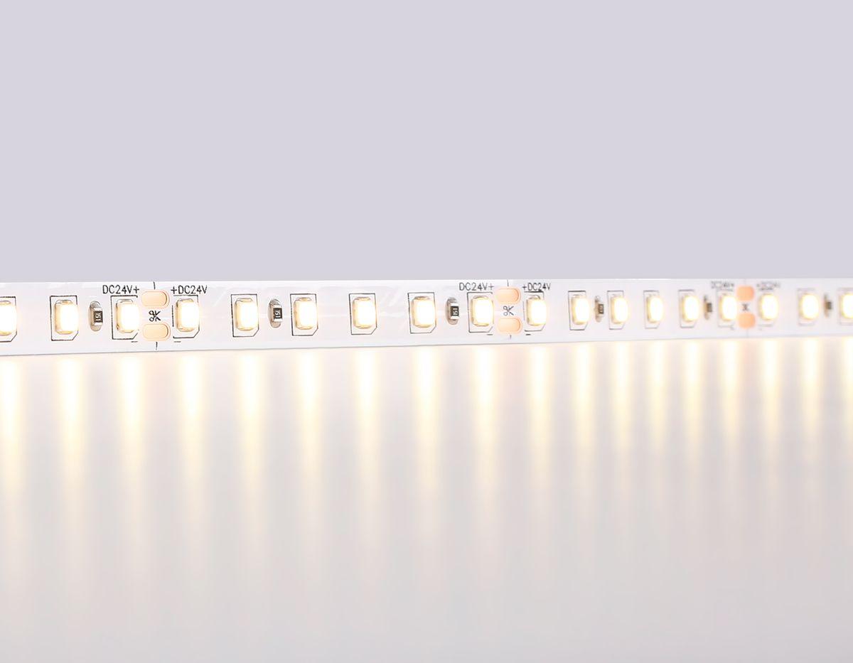 фото светодиодная лента теплый белый ambrella light 10w/m 120led/m 2835smd 3000к 5m gs3101 | 220svet.ru