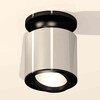 Миниатюра фото комплект накладного светильника ambrella light xs7405020 psl/pbk серебро полированное/черный полированный (n7926, c7405, n7002) | 220svet.ru