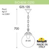 Миниатюра фото подвесной уличный светильник fumagalli sichem/g250. g25.120.000.bzf1r | 220svet.ru