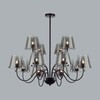 Миниатюра фото потолочная люстра на штанге lumion smoky 6570/12c черный | 220svet.ru