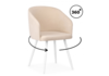 Миниатюра фото стул на металлокаркасе поворотный woodville монер 360 бежевый (glory 03) / белый 632633 | 220svet.ru