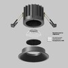 Миниатюра фото встраиваемый светодиодный светильник maytoni round dl058-12w4k-b | 220svet.ru