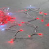 Миниатюра фото гирлянда нить 10м красная с мерцанием белого диода 24в, 100 led, провод прозрачный пвх, ip54 ltc pst100blw-10-1r | 220svet.ru